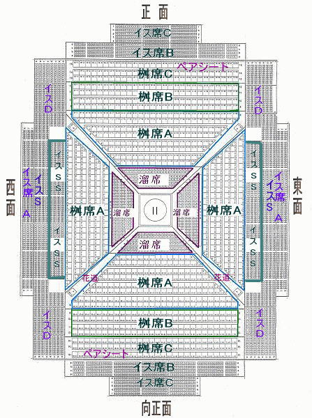 大相撲三月場所（春場所・大阪場所）座席表略図